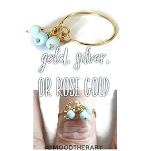 3 x turquoise dangle midi/knuckle ring